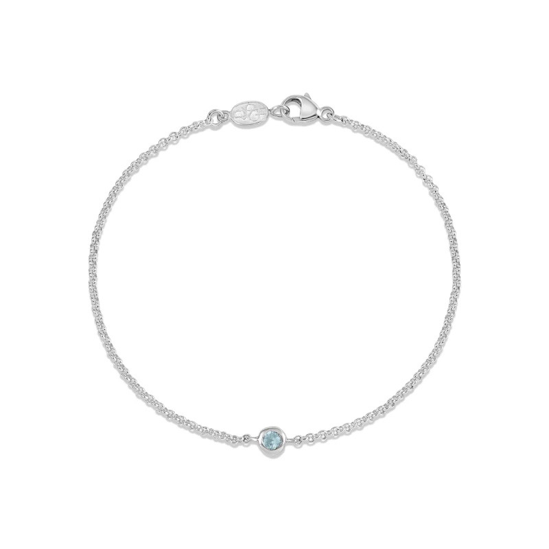 Image of Single Aquamarine Dewdrop Chain Bracelet