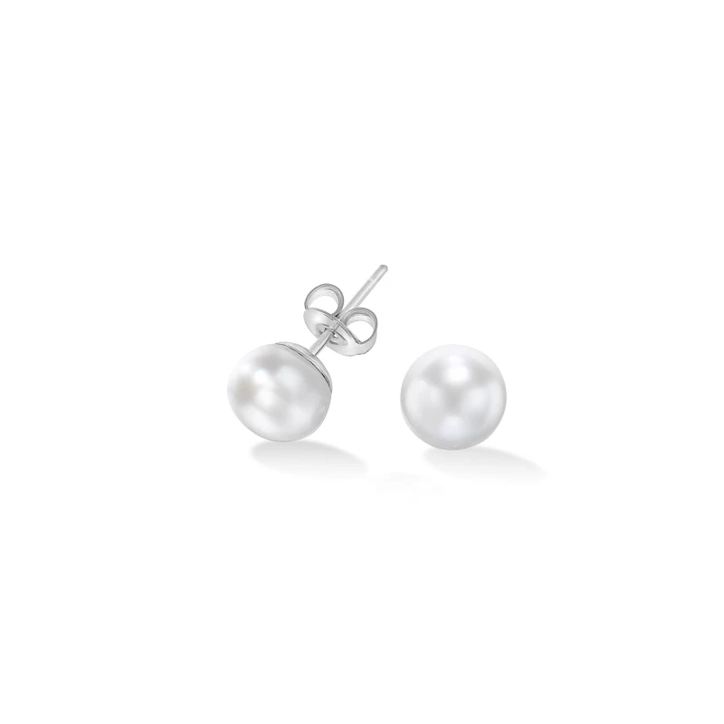 Image of White Freshwater Luna Pearl™ Studs (Seconds)