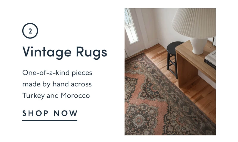 2. Vintage Rugs | One-of-a-kind pieces made by hand across Turkey and Morocco | Shop Now