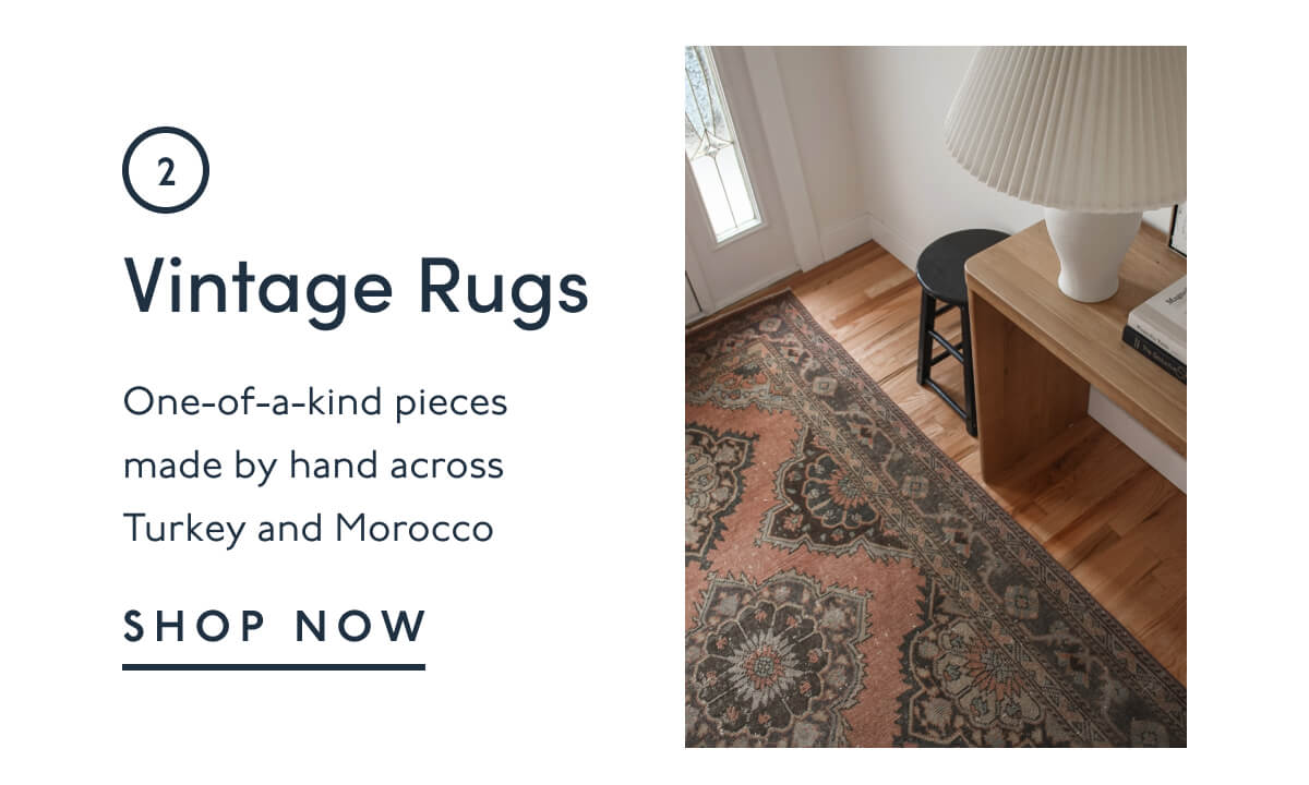 2. Vintage Rugs | One-of-a-kind pieces made by hand across Turkey and Morocco | Shop Now