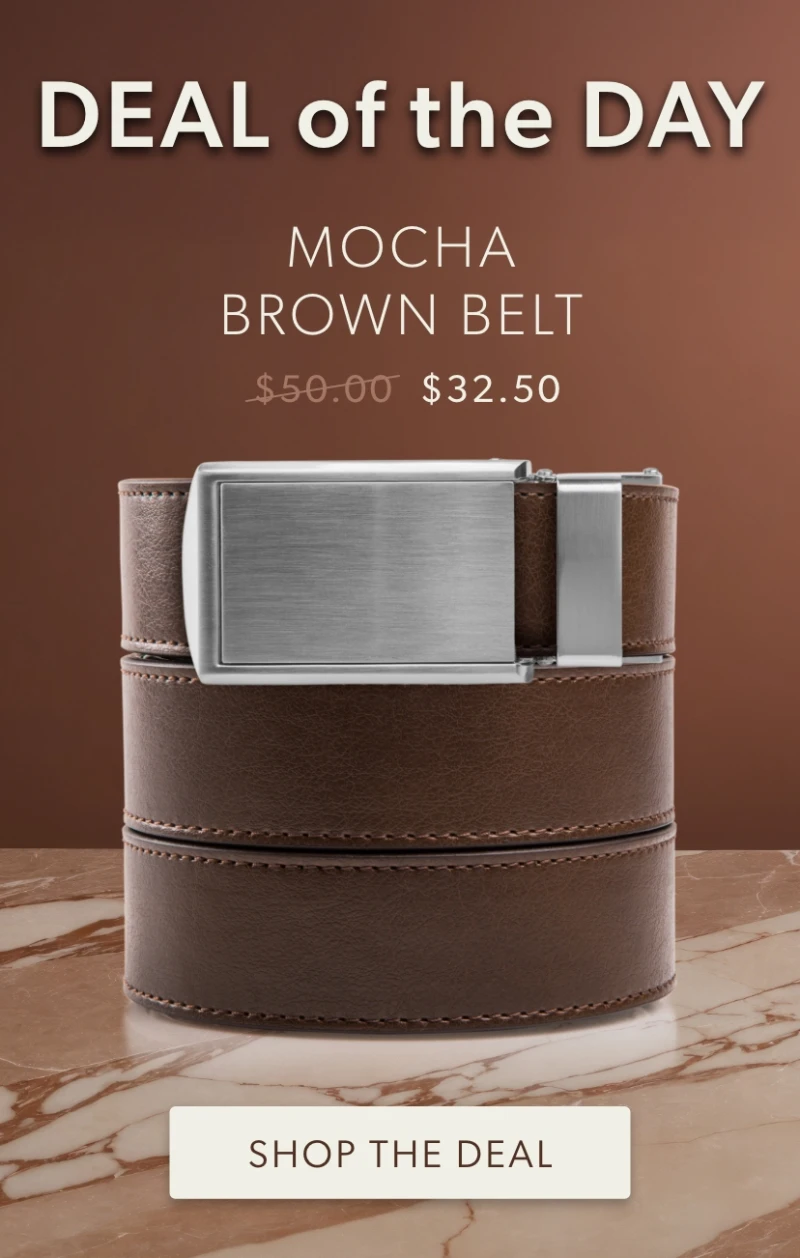 DEAL OF THE DAY! 35% off Mocha Brown Belt DEAL OF THE DAY! 35% off Mocha Brown Belt