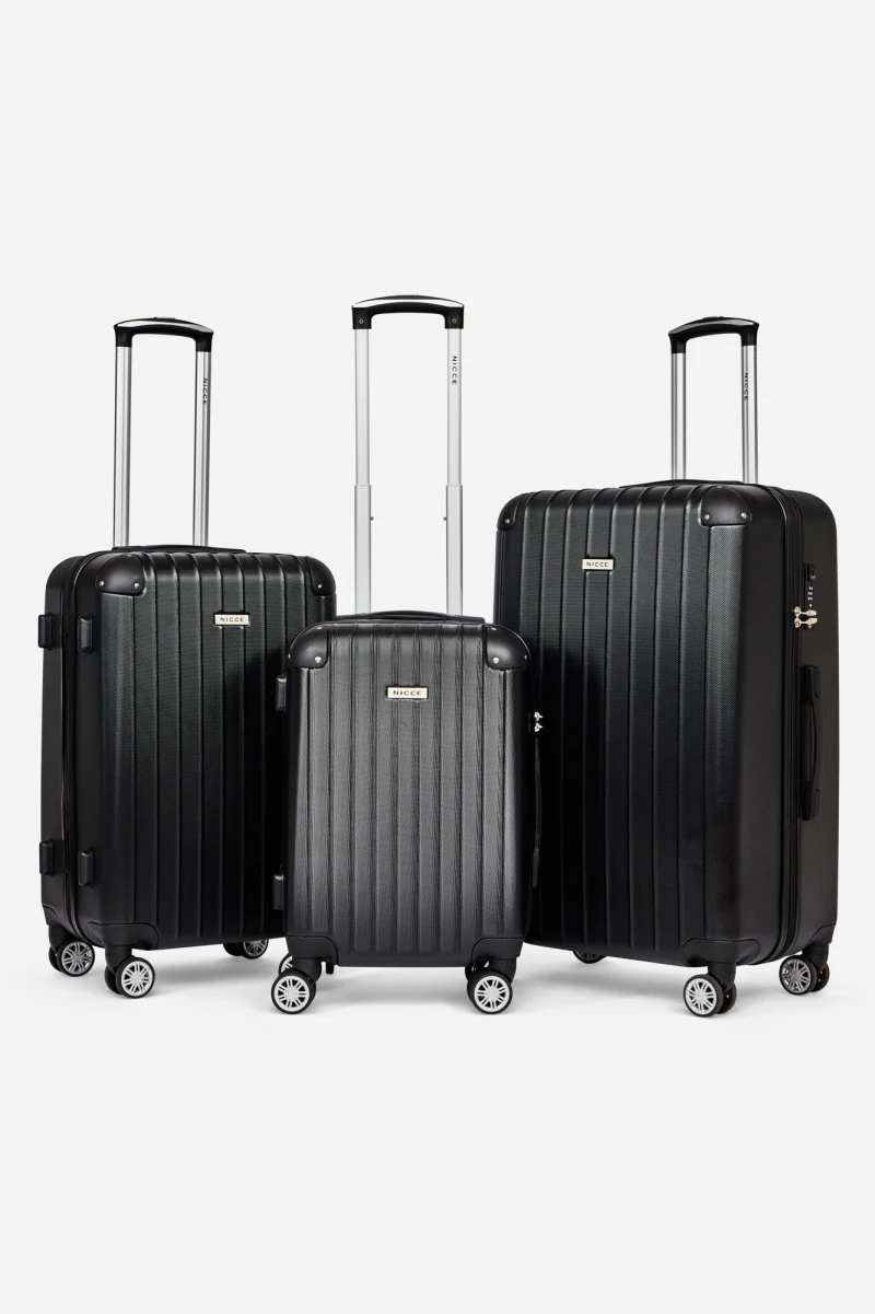 Image of NICCE 3 Pack Zurich Suitcase | Black