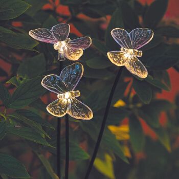le trio de papillons solaire &agrave; planter