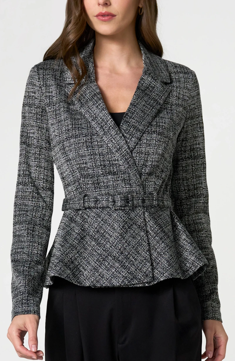 Image of BELTED PEPLUM BLAZER