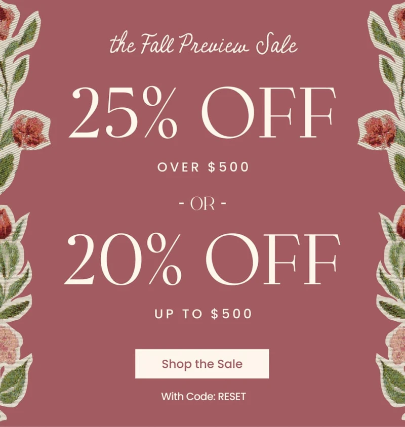 25% off over $500 or 20 % off upto $500