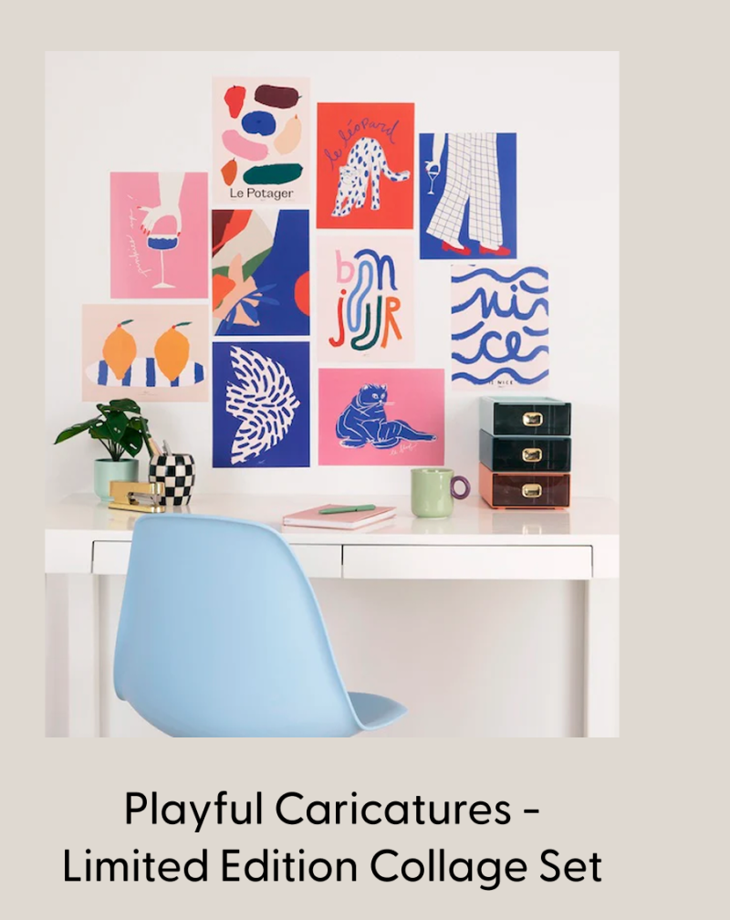 Playful Caricatures - Limited Edition Collage Set
