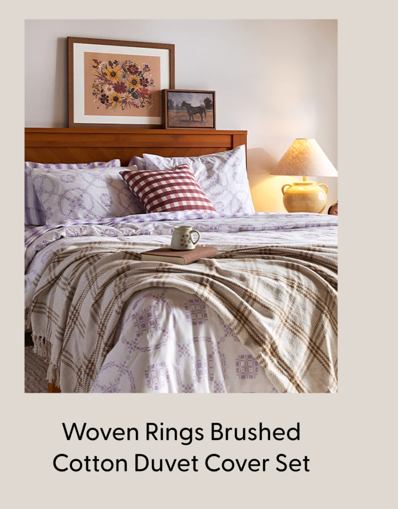 Woven Rings Brushed Cotton Duvet Cover Set