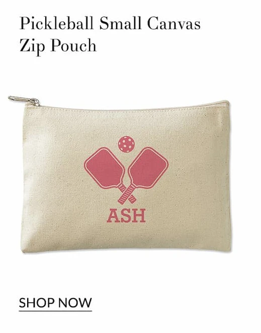 Pickleball small canvas zip pouch
