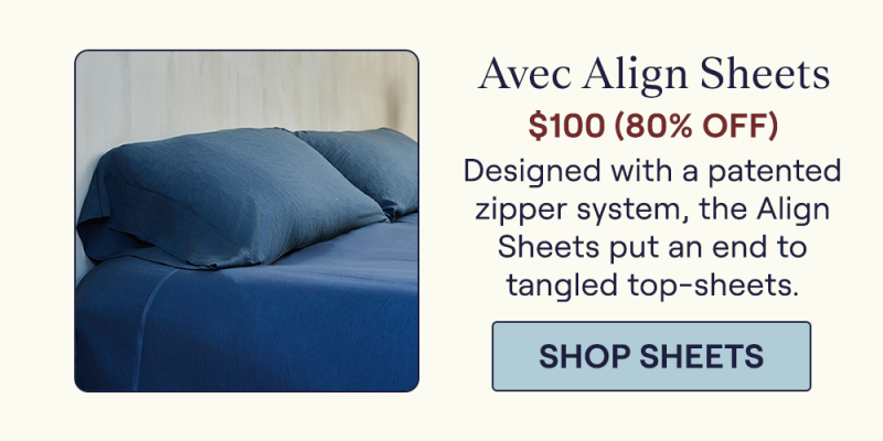 Harbor Avec Align Sheets on a bed