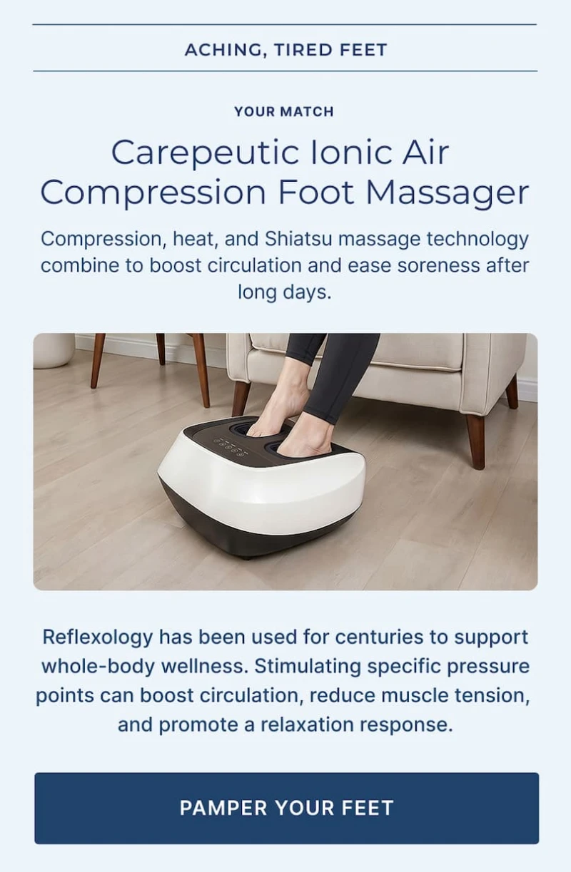 carepeutic ionic air compression foot massager to ease soreness carepeutic ionic air compression foot massager to ease soreness