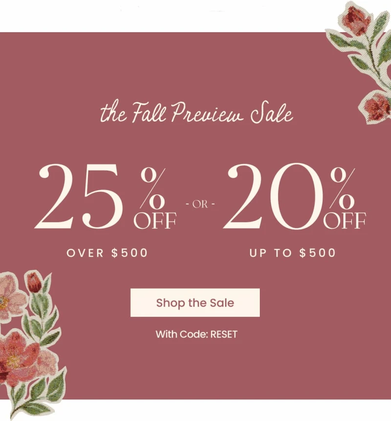 25% Off Over $ 500  or 20% Off Up to $500