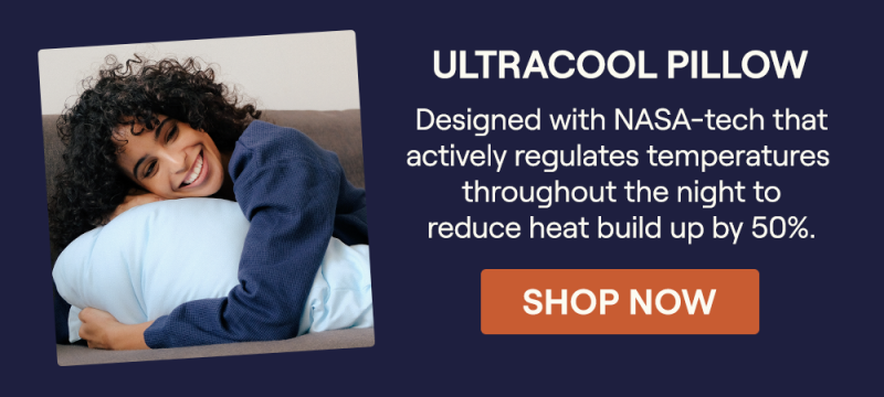 Woman laying with an UltraCool Pillow