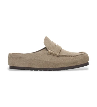 Zuecos de Piel Naples Wrapped (Ajuste Regular) taupe