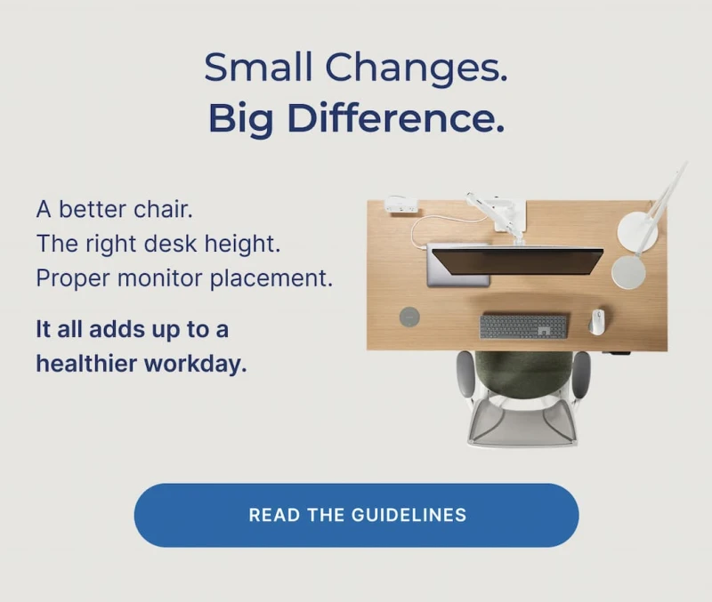 Guidelines to an ergonomic desk setup