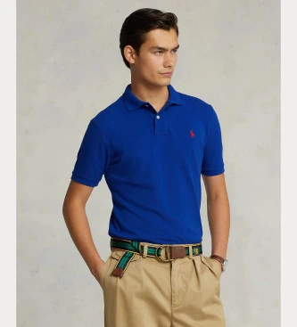 El icónico polo de piqué Custom Slim Fit azul oscuro