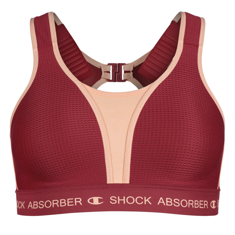 Image of Ultimate Run Bra Padded - Tibetan Red/Peach