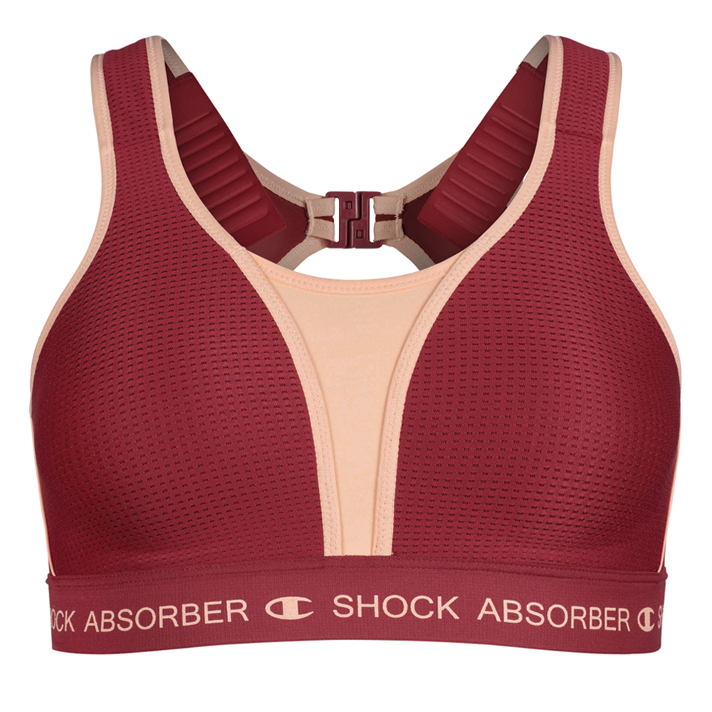 Image of Ultimate Run Bra Padded - Tibetan Red/Peach