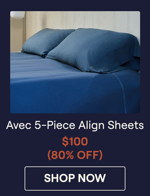 The Harbor Align Sheets on a bed