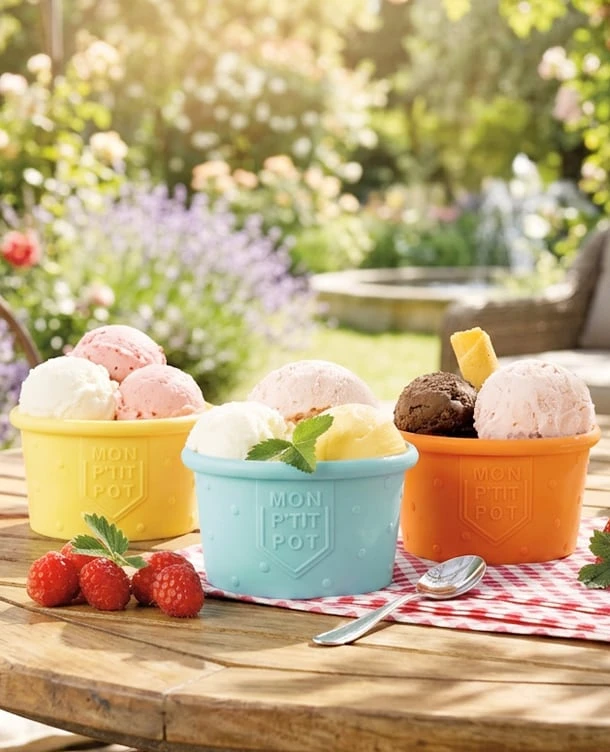 4 pots à glace silicone