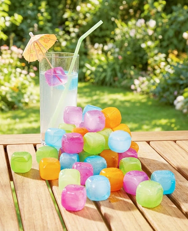 30 glaçons multicolores