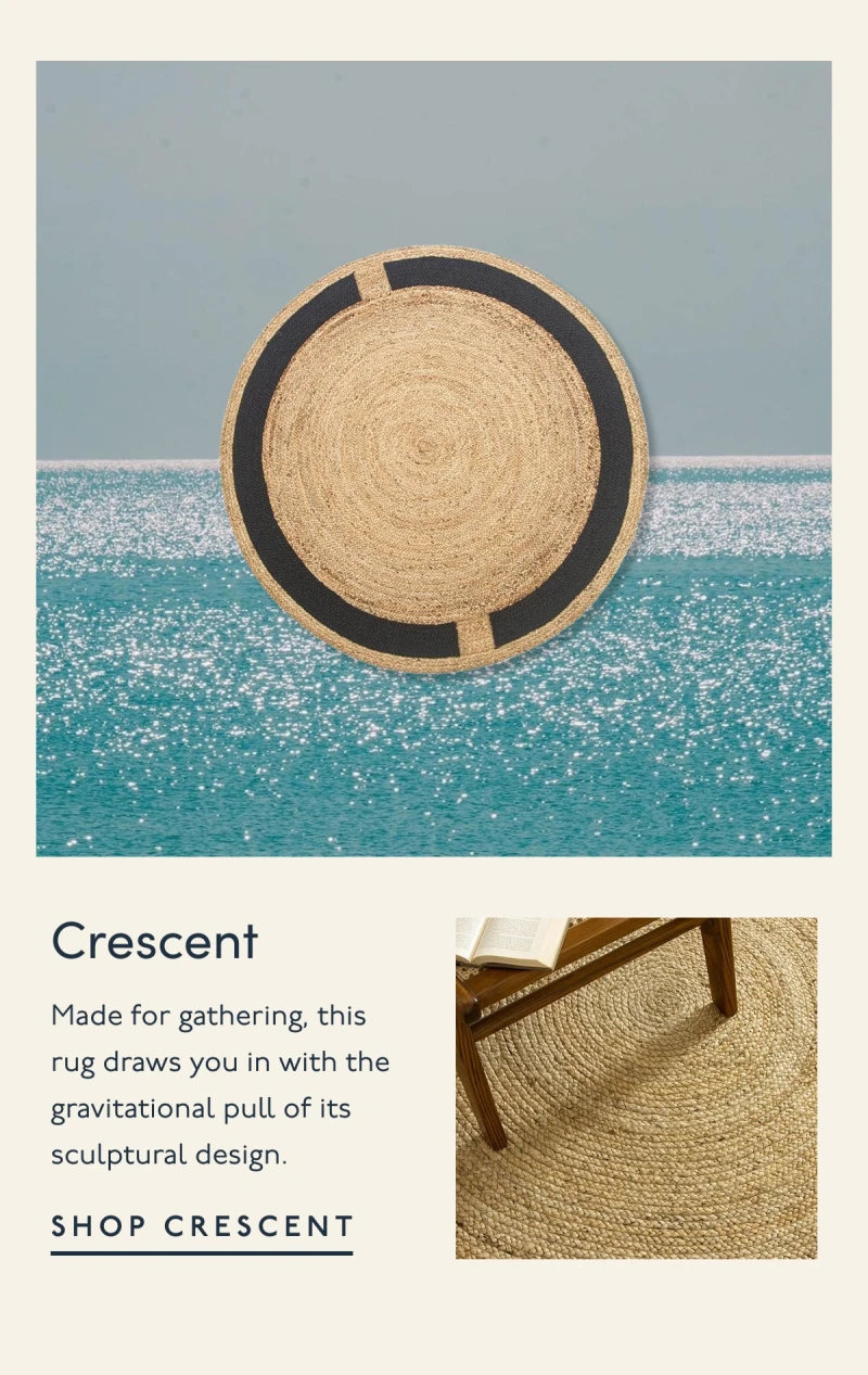 Crescent | Made for gathering, this rug draws you in with the gravitational pull of its sculptural design. | SHOP CRESCENT