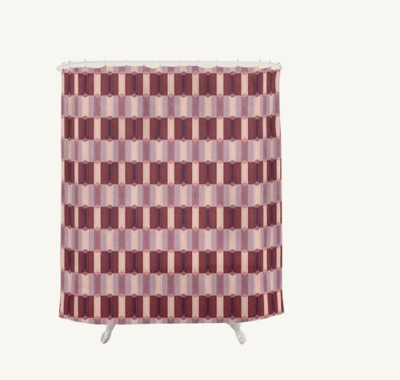 Rounded Stripe Block Shower Curtain