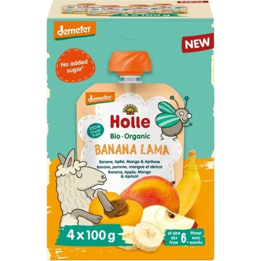 Multipack Banana Lama -  Puré de Plátano, Manzana, Mango y Albaricoque