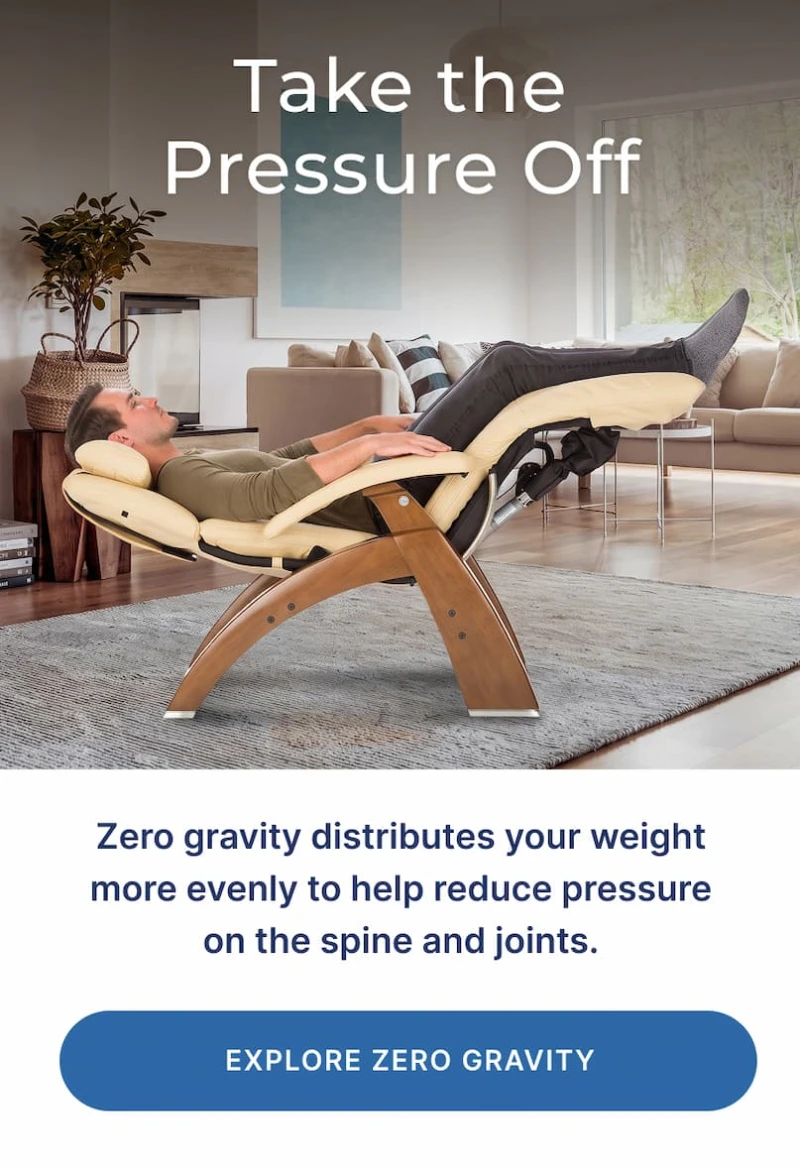 man relaxing in human touch perfect chair zero gravity recliner