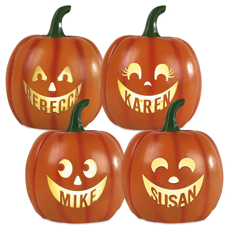 Image of LED Medium Personalized Jack-O-Lanterns