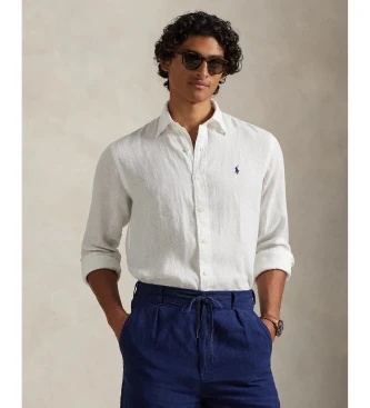Camisa de lino Custom Fit blanco
