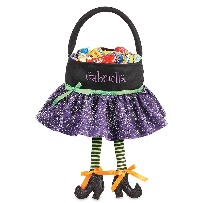 Image of Witch Legs Halloween Personalized Treat Basket