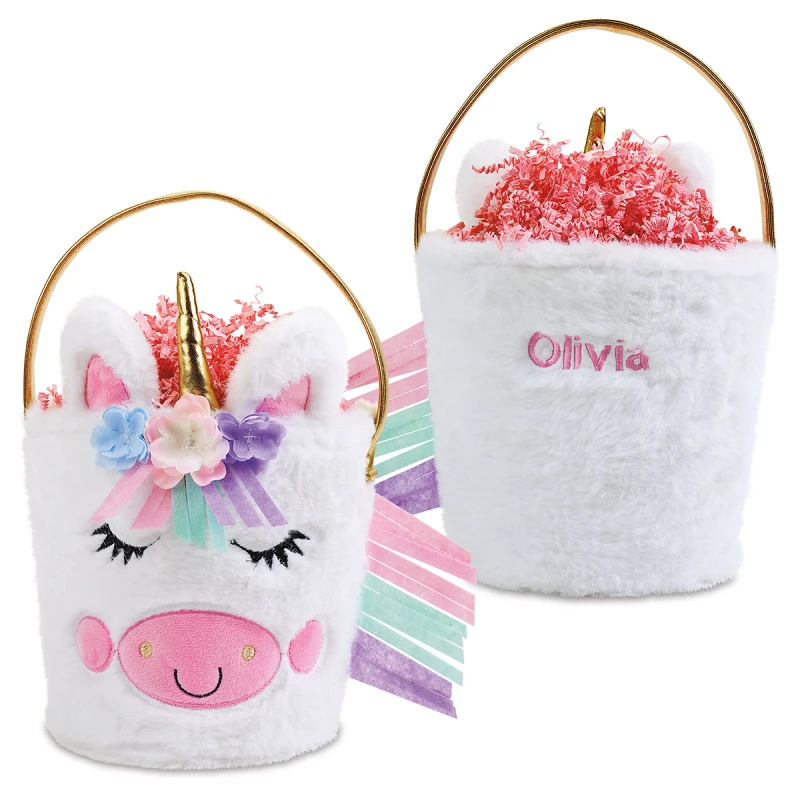 Image of Unicorn Personalized Plush Treat Basket
