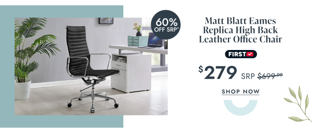 Matt Blatt Eames Replica High Back Leather Office Chair
