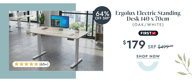 Ergolux Electric Standing Desk 140 x 70cm (Oak/White)