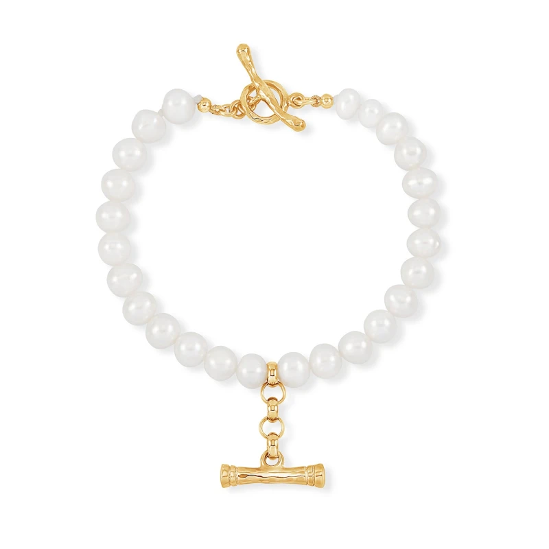 Image of White Pearl T-Bar Bracelet