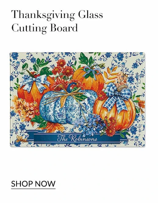 Thanksgiving glass cutting board