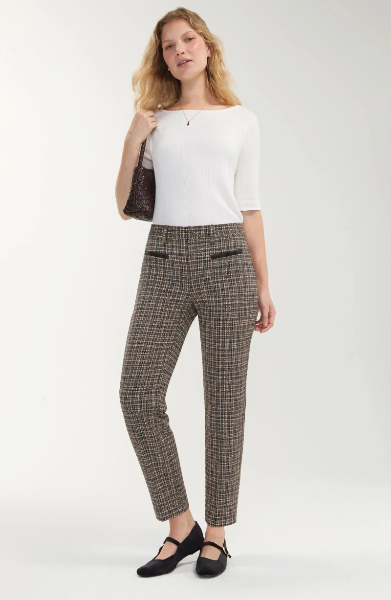 Image of TROUSER W/ FAUX LEATHER TRIM