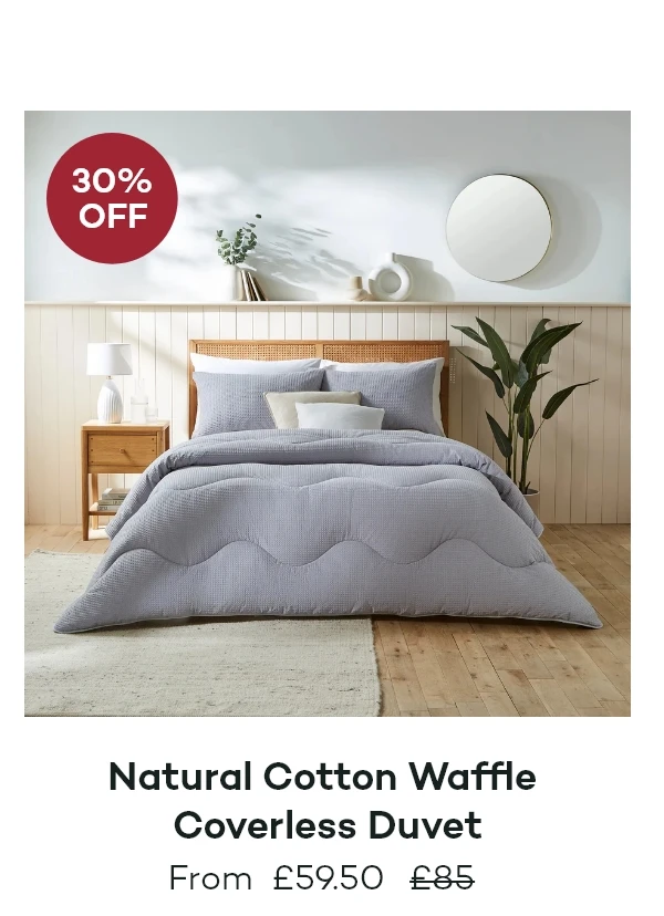 Natural Cotton Waffle Coverless Duvet