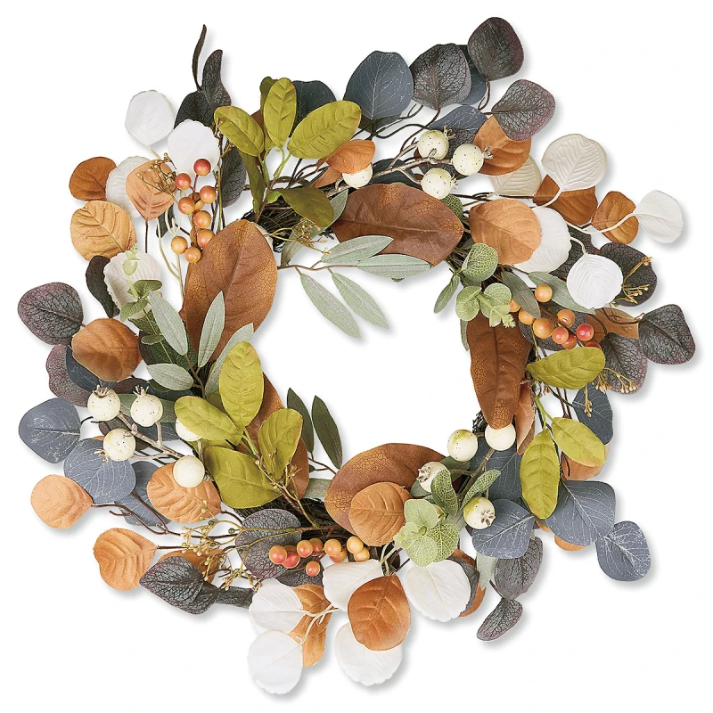 Image of Autumn Leaves & Berries Wreath
