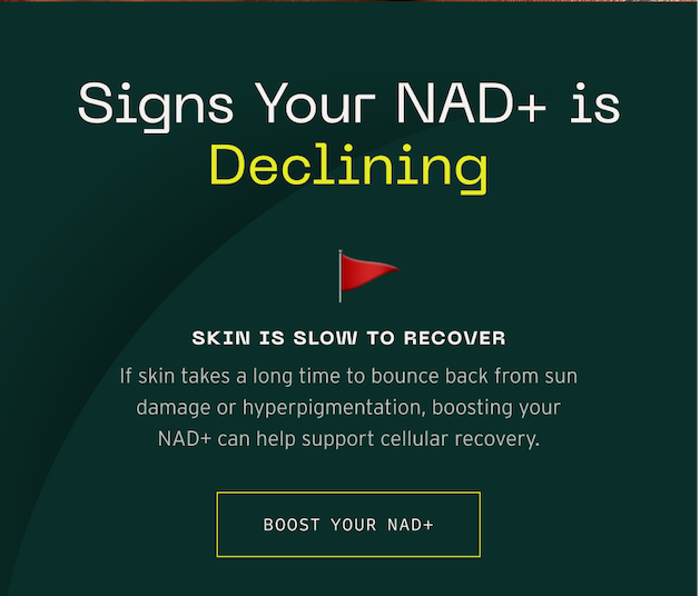 Signs your NAD+ is declining, Skin is slow to recover