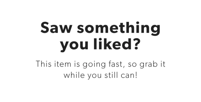 Saw something you liked? This item is going fast, so grab it while you still can! 
