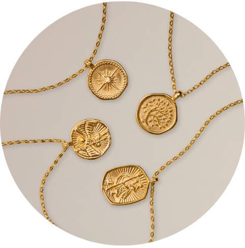 9k Gold Tiny Talisman Necklaces