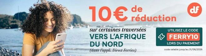10€ de réduction sur certaines traversées vers l'Afrique du Nord!!
