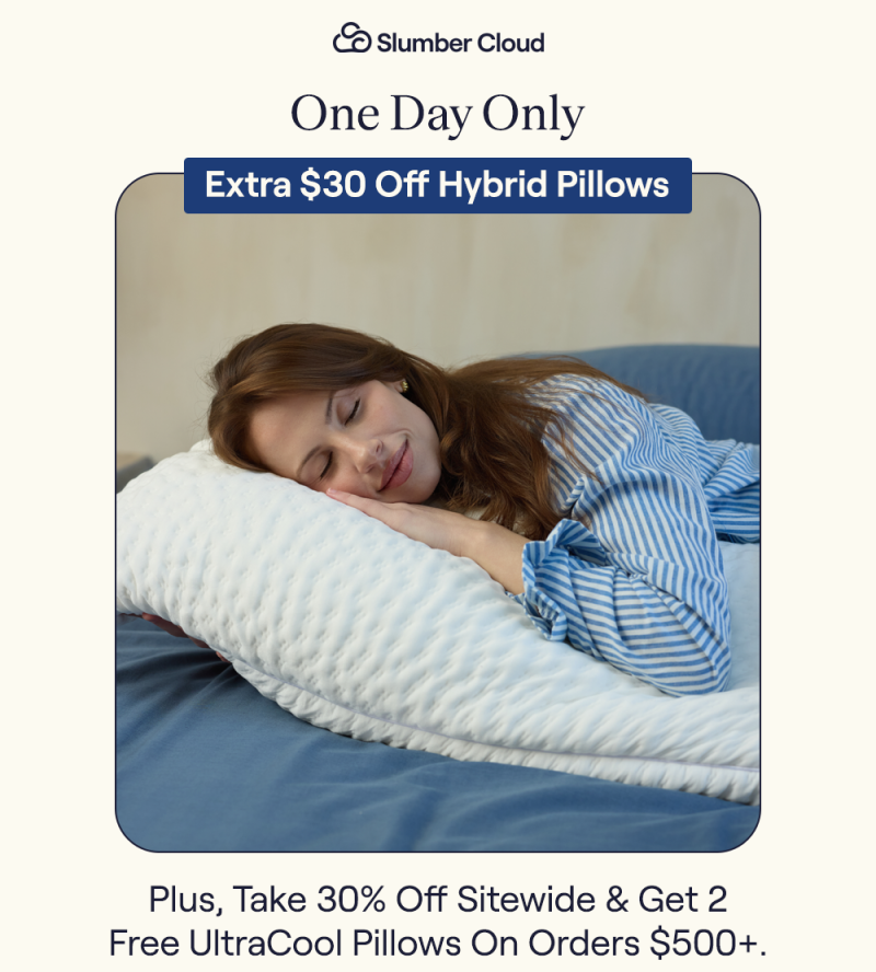 Woman laying on the Hybrid Pillow