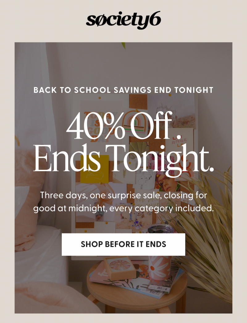 40% Off Ends Tonight.