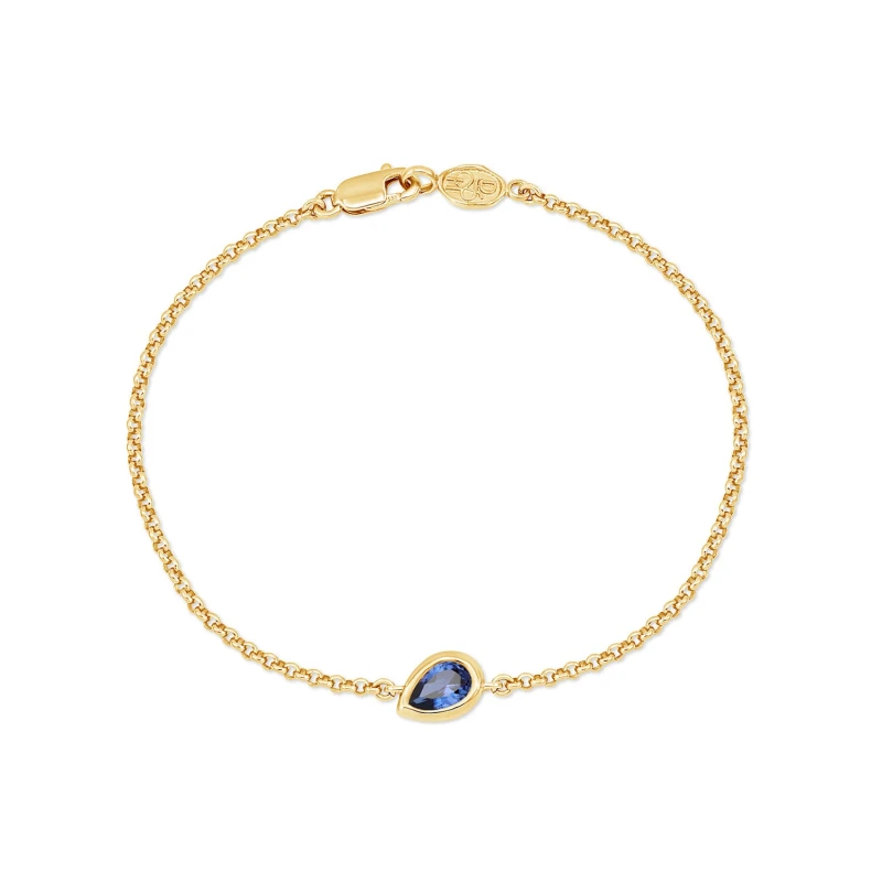 Image of 9k Pear Sapphire Tutti-Frutti Chain Bracelet