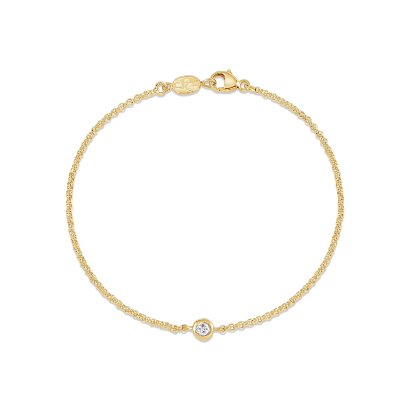 Image of Single White Sapphire Dewdrop Chain Bracelet