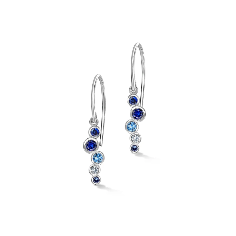 Image of 18k Gold Blue Sapphire & Aquamarine Cascade Earrings