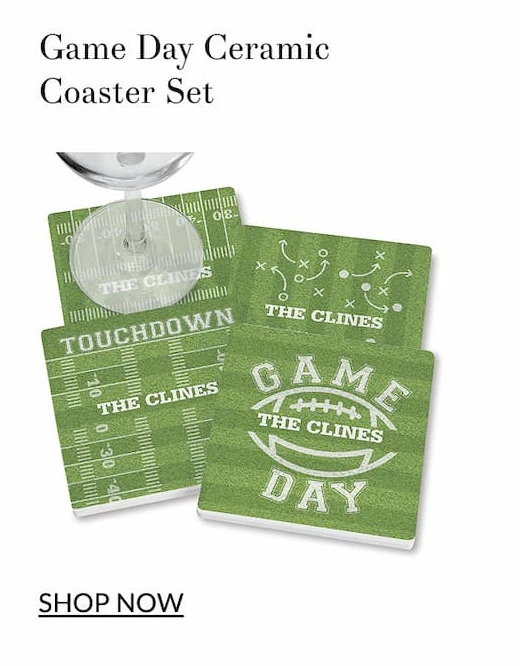 Game day ceramic coaster set