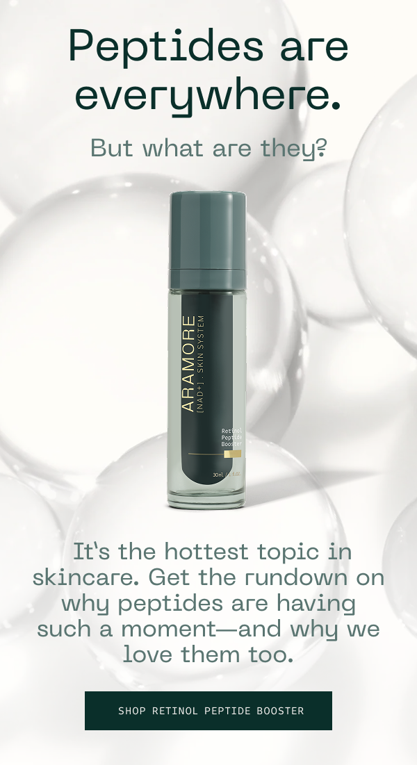 Peptides are everywhere. But what are they? Shop Retinol Peptide Booster